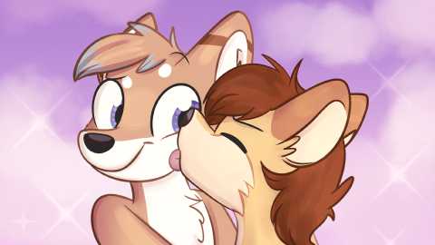 Spazzy giving Kyru a smooch