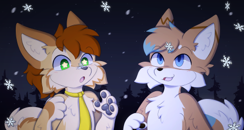 Spazzy and Kyru in the snow